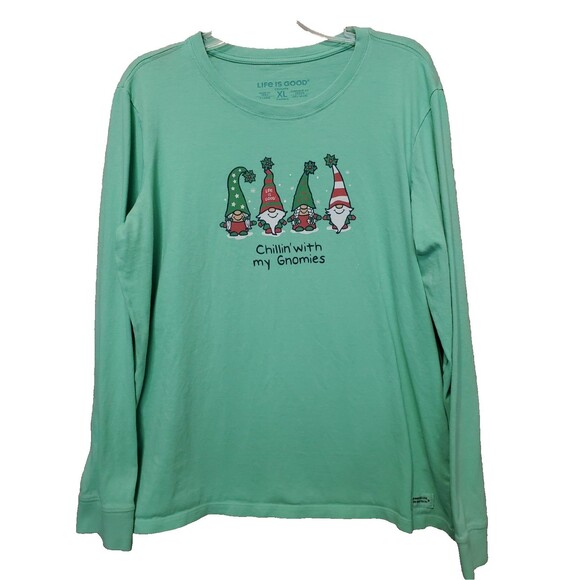 Life Is Good Women's Christmas Chillin' with my Gnomies Long Sleeve Crusher XL - Picture 1 of 6